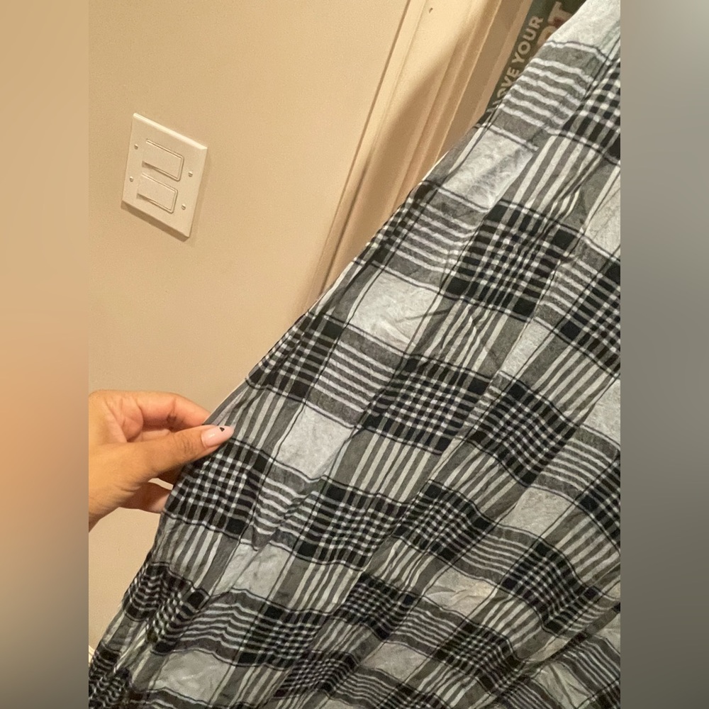 Zara Blue Plaid Midi Cotton Dress - Picture 5 of 12